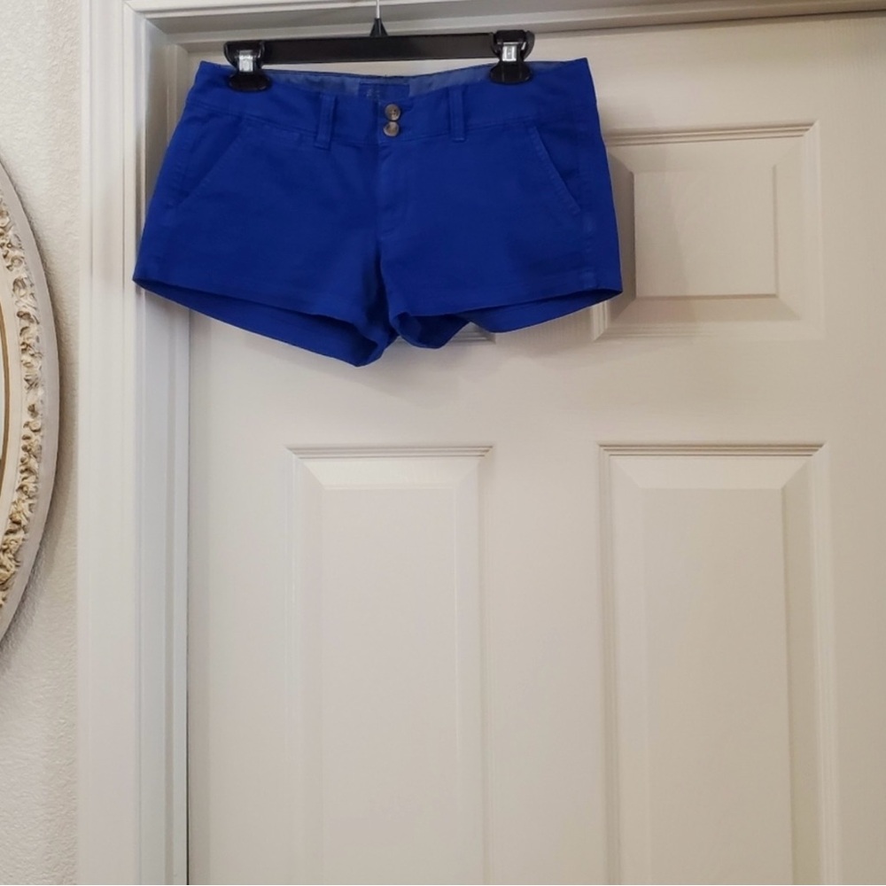 American Eagle Outfitters High Waist Blue Shorts are a size 2.